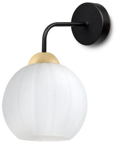 Nástenné svietidlo Costa, 1x biele sklenené tienidlo, b/g