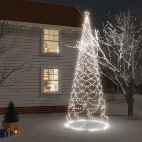 Vianočný stromček s kovovou tyčou 1400 LED studený biely 5 m 328634