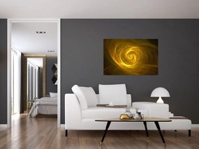 Obraz abstraktnej žltej špirály (90x60 cm)