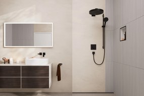 Hansgrohe Rainfinity, sprchová sada 130 3jet EcoSmart s tyčou S Puro 90 cm, čierna matná, HAN-28744670