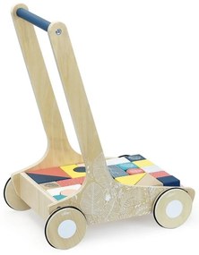 Vilac Drevený vozík s farebnými kockami