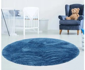 Detský koberec plyšový okrúhly Home 120x120 cm ružový Farba: modrá