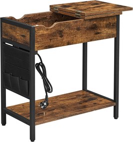 Úložný stolík so zásuvkou, rustikálny