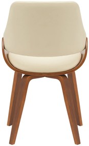 Jedálenská stolička Vangale - koženka - Orech / Krémová