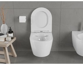 Mexen Carmen závesné wc Rimless s toaletným Slim sedátkom z duroplastu, biela - 30880300