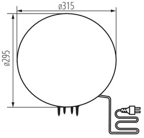 Kanlux 36590 - Vonkajšia lampa STONO 1xE27/15W/230V pr. 31,5 cm IP65
