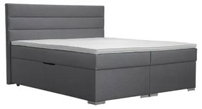 Čalúnená posteľ s úložným priestorom a matracmi s topperom NEW BOLERO 160x200 cm sivá