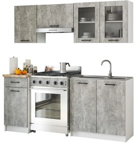 Horná kuchynská skrinka OLIWIA W80 H580 biela / betón