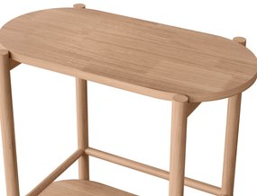 Barový vozík z masívneho dreva s 2 úrovňami