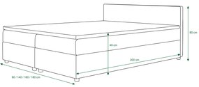 Manželská posteľ  Boxspring 180 cm Linda Comfort (vzor + tmavohnedá) (s matracom a úložným priestorom). Vlastná spoľahlivá doprava až k Vám domov. 1056058