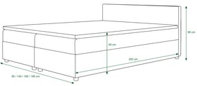 Manželská posteľ Boxspring 180 cm Linda (vzor + svetlohnedá) (s matracom a úložným priestorom). Vlastná spoľahlivá doprava až k Vám domov. 1046631