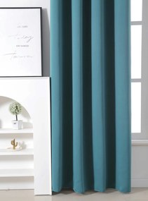 Tyrkysový záves OXFORD 140x250 cm Zavesenie: Kovové krúžky