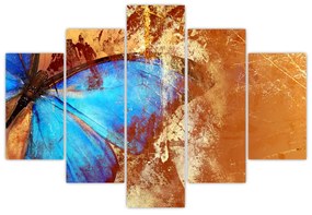 Obraz - Modrý motýľ (150x105 cm)