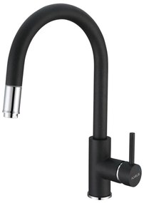 ALVEUS 1129022 - Drezová batéria s vyťahovacou sprškou DELOS 38 cm granit/čierna