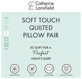 Vankúš 2 ks 74x48 cm Quilted Comfort Embossed – Catherine Lansfield