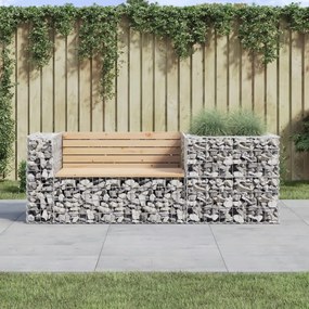 Záhradná lavička s gabiónovým košom masívne borovicové drevo 3196242