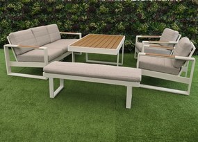 Hliníková jedálenská súprava MOBY s lavičkou