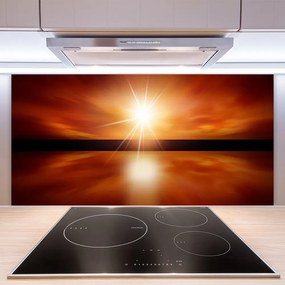 Sklenený obklad Do kuchyne Slnko nebo voda krajina 140x70 cm