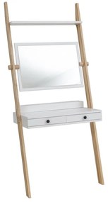 Biely toaletný stojan so zásuvkou a zrkadlom Ragaba Leno