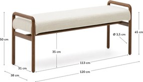 Krémová/v prírodnej farbe ženilková lavica Macaret – Kave Home