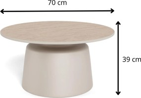 Konferenční stolek Santorini 70 cm travertin/béžový