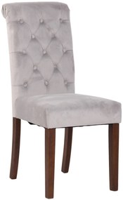 Jedálenská stolička Lisburn - zamat - Sivá