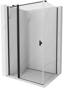 Mexen Mist T, sprchový kút s krídlovými dverami, 110 x 120 cm, 8mm číre sklo, čierny profil, 8A4T-120-110-70-00