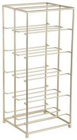 Kovový regál na víno v zlatej farbe počet fliaš 10 25x57x22,5 cm Dual Floor – PT LIVING
