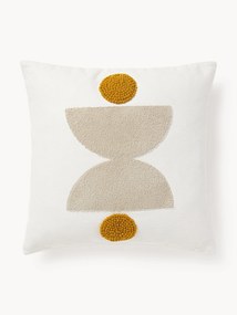 Vyšívaný bavlnený poťah na vankúš s reliéfnou štruktúrou Izad