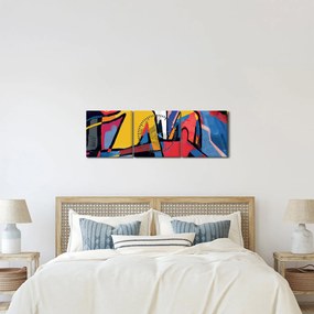 Obraz - Abstrakcia mužov (s hodinami) (90x30 cm)