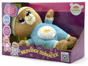 Teddies Plyšový medvedík Uspávačik 32 cm, modrá