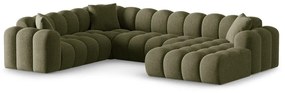 Zelená ženilková rohová pohovka (ľavý roh/do tvaru "U") Treno – Cosmopolitan Design
