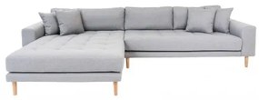 Rohová pohovka LIDO 290 cm,polyester světle šedý, levý roh House Nordic 1301191L