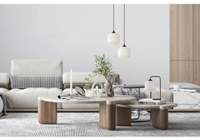 Stolná lampa Riffle, 1x biele sklenené tienidlo