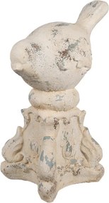 Béžová antik dekorácia vtáčik na podstavci Baroque - 33*21*47 cm