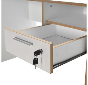 PC stolík Calliope 2 (biela + dub) . Vlastná spoľahlivá doprava až k Vám domov. 1109391