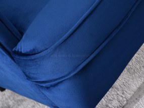Kreslo ušiak Margis (tmavomodrá + orech). Akcia -20%. Vlastná spoľahlivá doprava až k Vám domov. 1136040