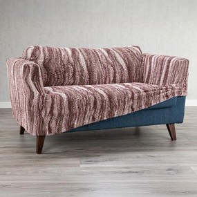 Bielastické poťahy OCEANO NOVÉ hnedo-vínové trojkreslo s drevenými rúčkami (š. 150 - 200 cm)