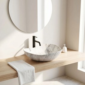 Rea Dora Stone, umývadlo na dosku 515x400x175 mm, šedá imitácia kameňa, REA-U5066