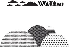 Samolepka do detskej izby severnej hory 155x50cm