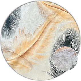 BE Koberec Porte 2395 Koło GREY GOLD – žltý okrúhly Rozmer: 120 cm