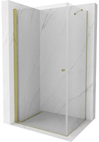 Mexen Pretoria sprchová kabína, kyvné dvere 80 x 70 cm, transparentnéné, zlatá - 852-080-070-50-00