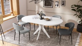 RENZO Biely - OKRÚHLY STÔL Ø110 ROZKLADACÍ DO 180 cm | DO KUCHYNE JEDÁLNE OBÝVAČKY RETRO