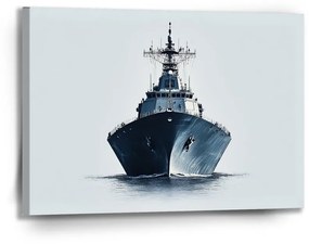 Sablio Obraz Vojnová loď na pokojnom mori - 90x60 cm