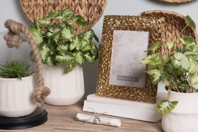 Zlatý antik dekoratívny fotorámik s jemnými lístkami - 19*2*24 cm / 13*18 cm
