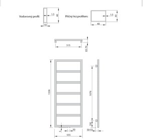 Sapho Sapho, DENALI vykurovacie teleso 550x1336 mm, antracitová, DN613A