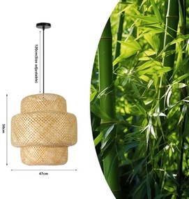 Immax 08268L - Luster na lanku HILO 1xE27/40W/230V pr. 47 cm bambus