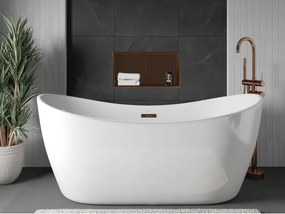 Mexen X-Wall-R, polica na zapustenie s prírubou  60 x 30 cm, medená matná - 19C0603010S