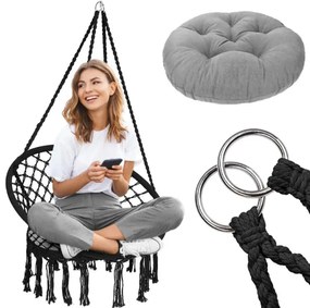 Závesné kreslo BOHO 490129A čierne