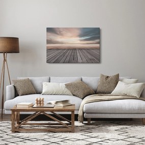 Obraz - Mólo pri západe slnka (90x60 cm)